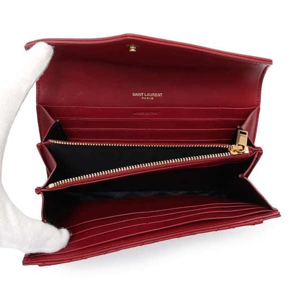 Saint Laurent Paris Gaby Long Wallet Red - Picture 5 of 9